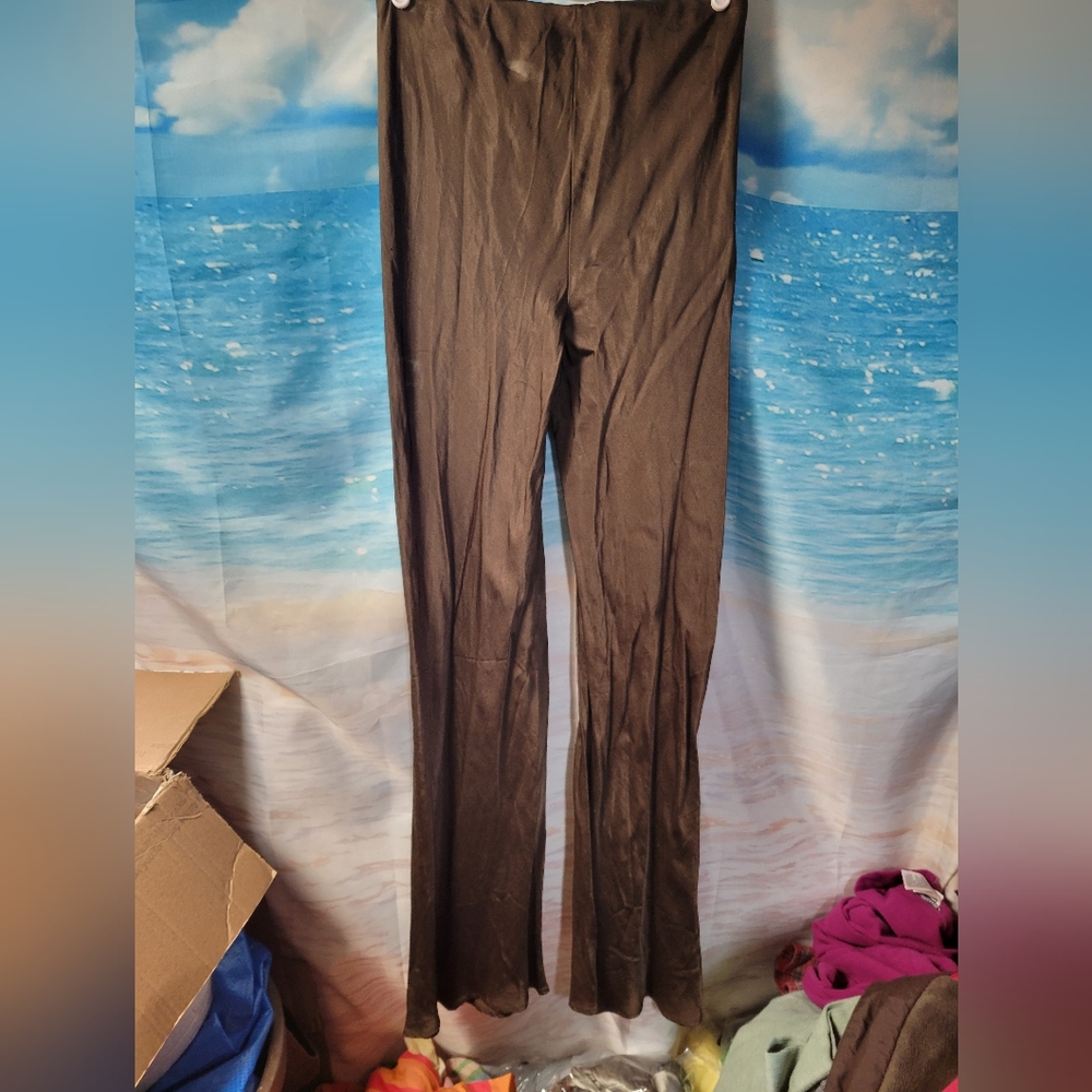 Zara Viscose Brown Women's‎ Pants Size Small Straight Leg Satiny feel